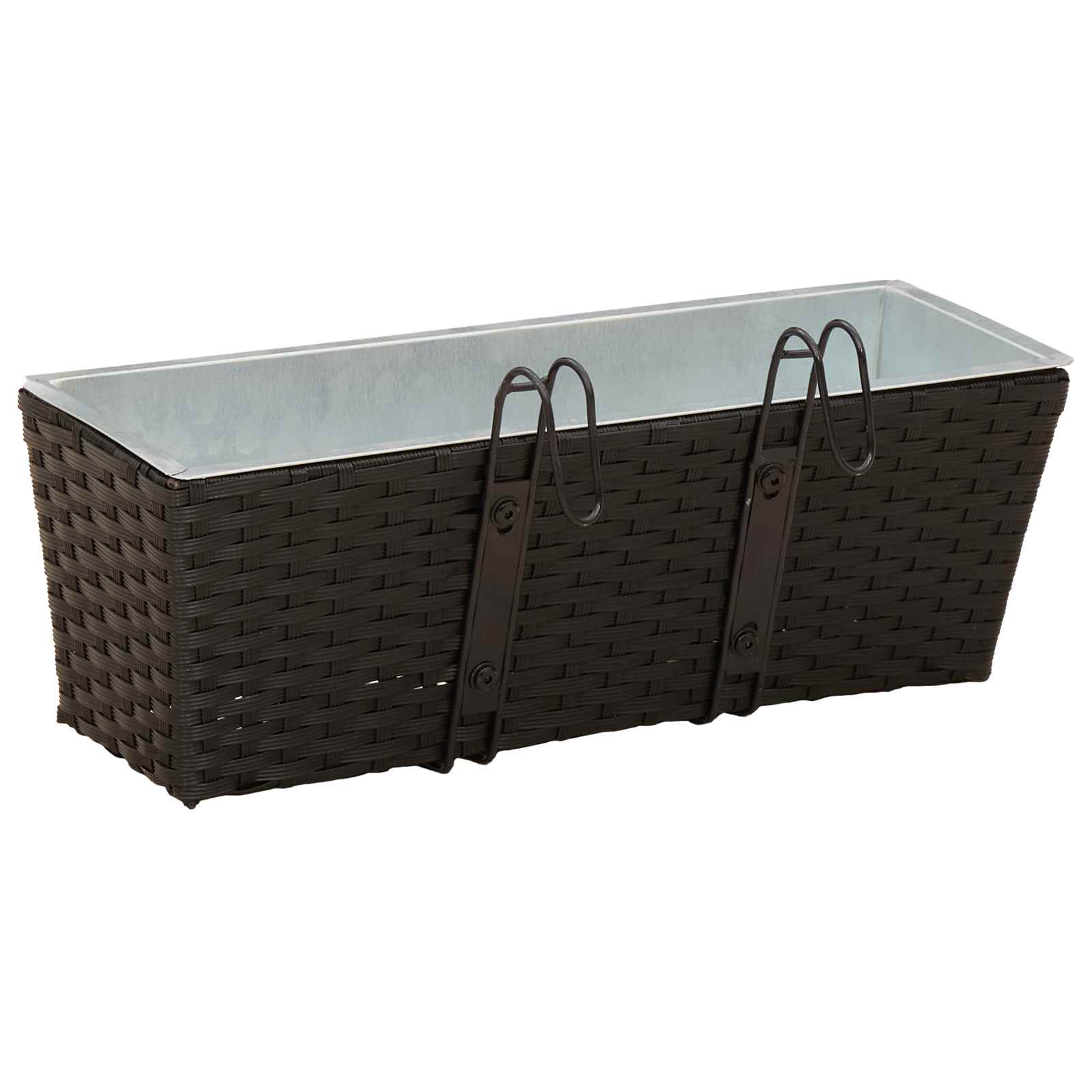 Reling 2 pcs Zwart 50 x 17 x 17 cm Metaal
