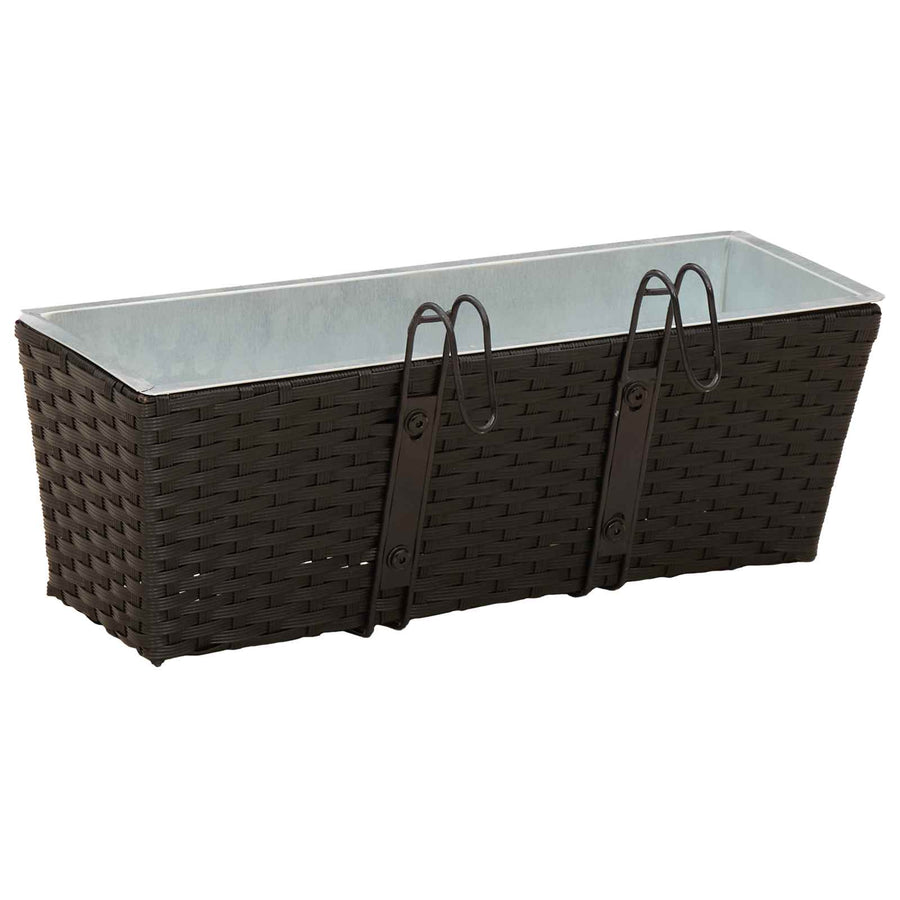 Reling 2 pcs Zwart 50 x 17 x 17 cm Metaal