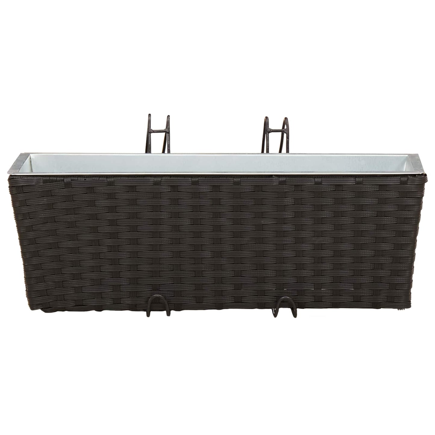 Reling 2 pcs Zwart 50 x 17 x 17 cm Metaal