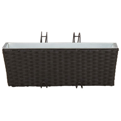 Reling 2 pcs Zwart 50 x 17 x 17 cm Metaal