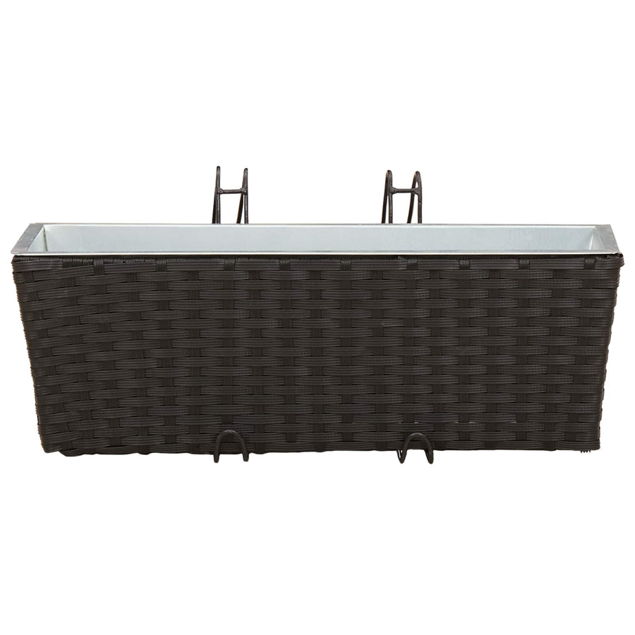 Reling 2 pcs Zwart 50 x 17 x 17 cm Metaal