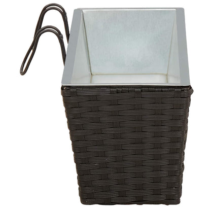 Reling 2 pcs Zwart 50 x 17 x 17 cm Metaal