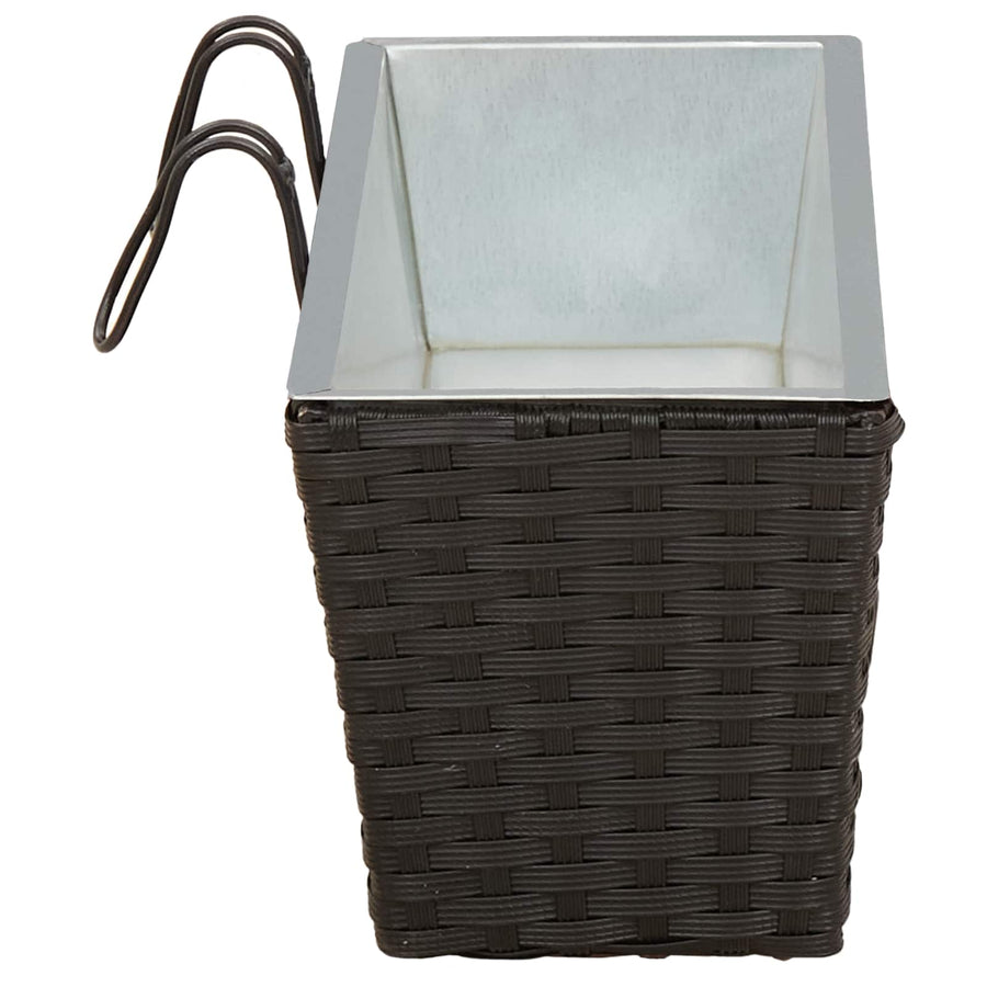 Reling 2 pcs Zwart 50 x 17 x 17 cm Metaal