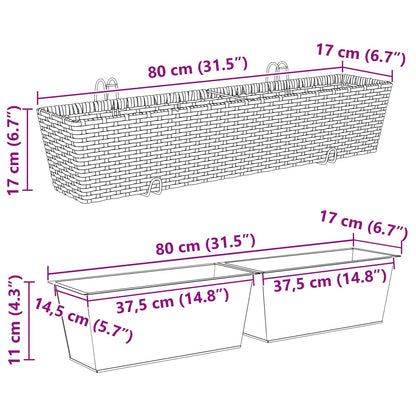 Reling Metaal Grijs 80 cm