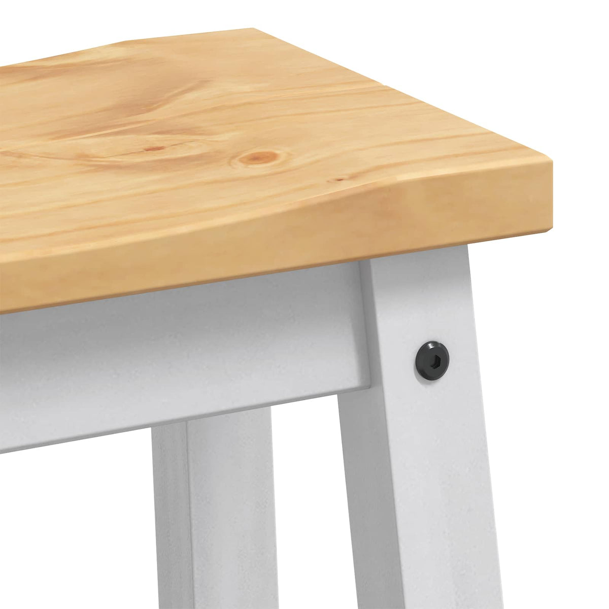 Barkruk 2 st Wit en Honing Was 44 x 30 x 63 cm