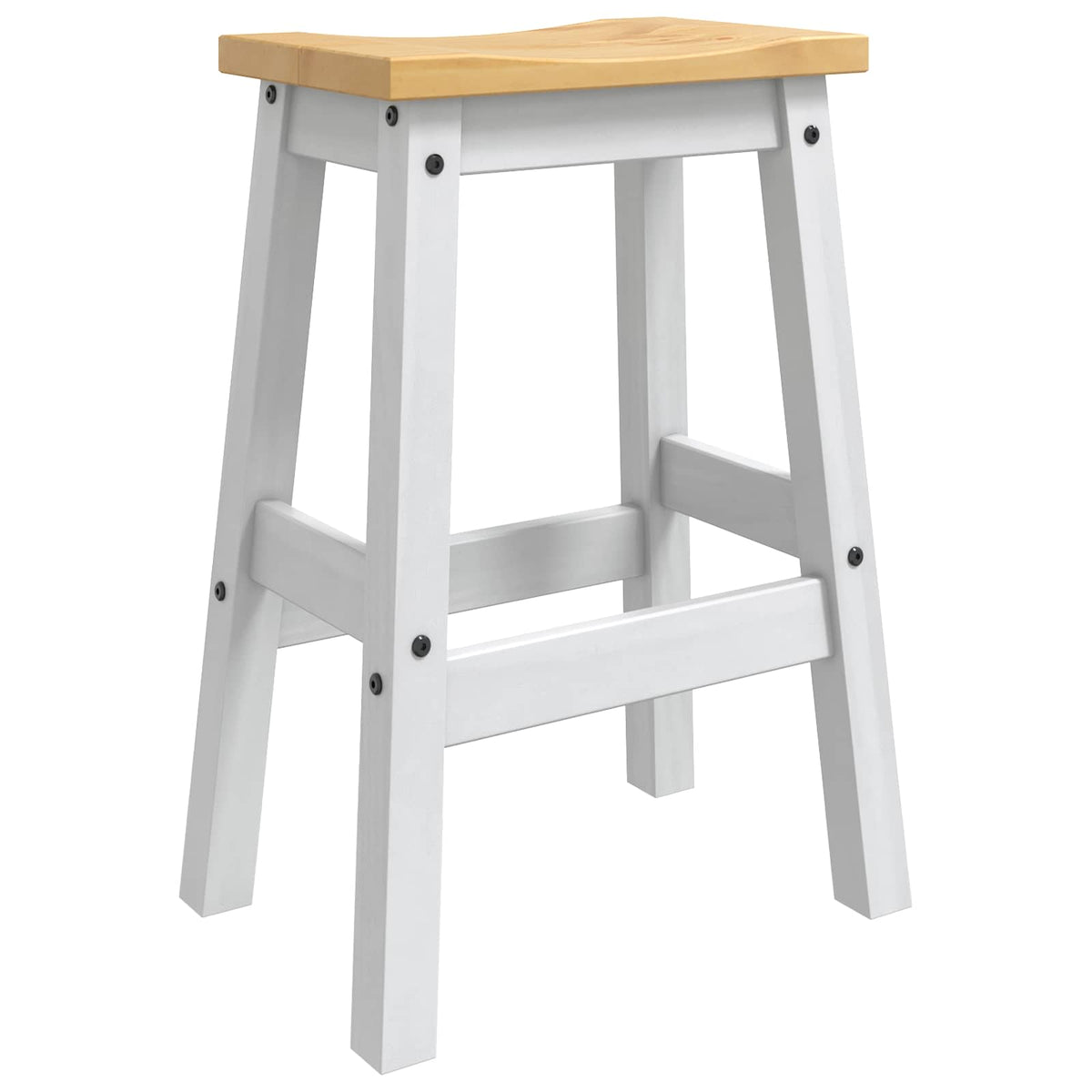 Barkruk 2 st Wit en Honing Was 44 x 30 x 63 cm