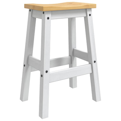 Barkruk 2 st Wit en Honing Was 44 x 30 x 63 cm