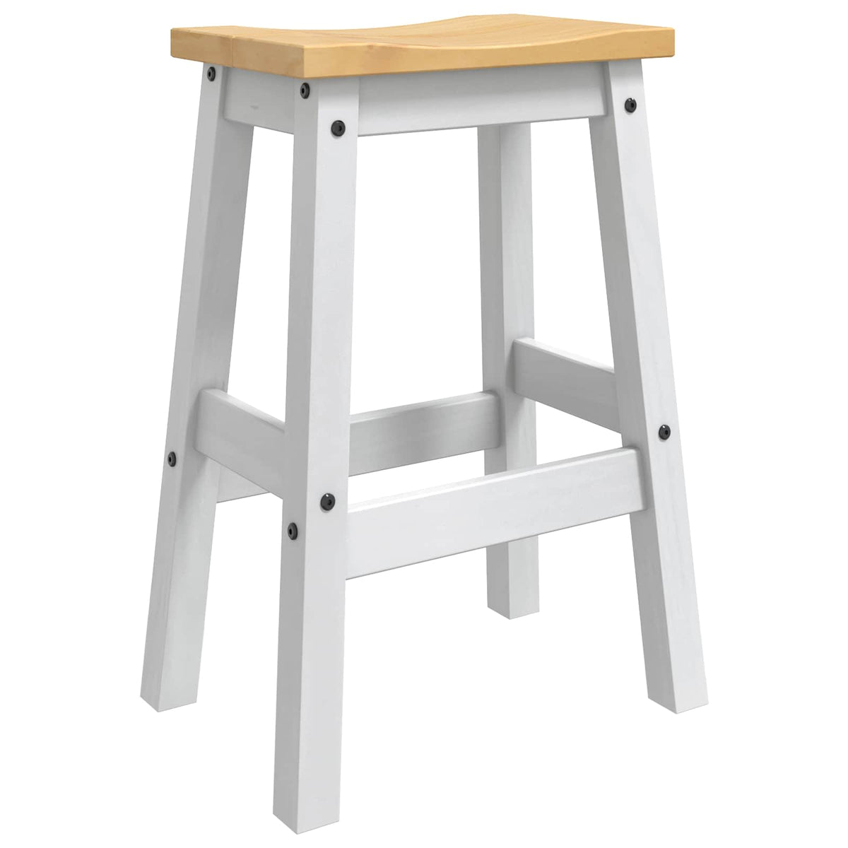 Barkruk 2 st Wit en Honing Was 44 x 30 x 63 cm