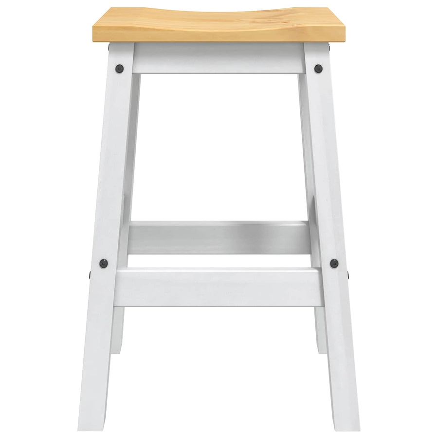 Barkruk 2 st Wit en Honing Was 44 x 30 x 63 cm