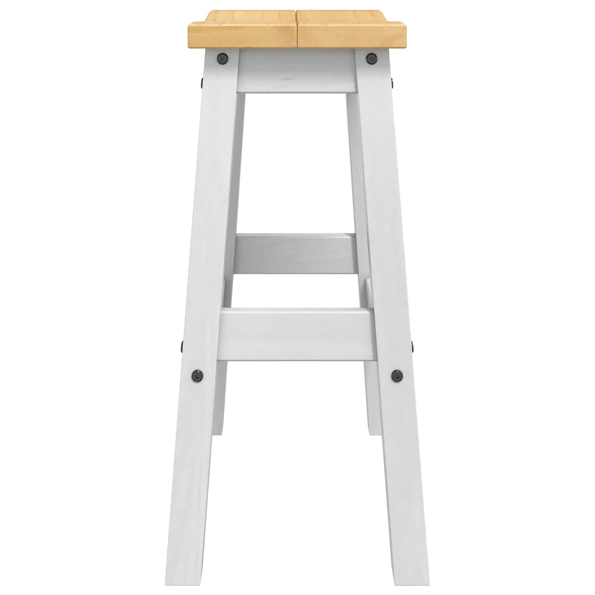 Barkruk 2 st Wit en Honing Was 44 x 30 x 63 cm