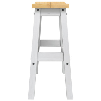 Barkruk 2 st Wit en Honing Was 44 x 30 x 63 cm