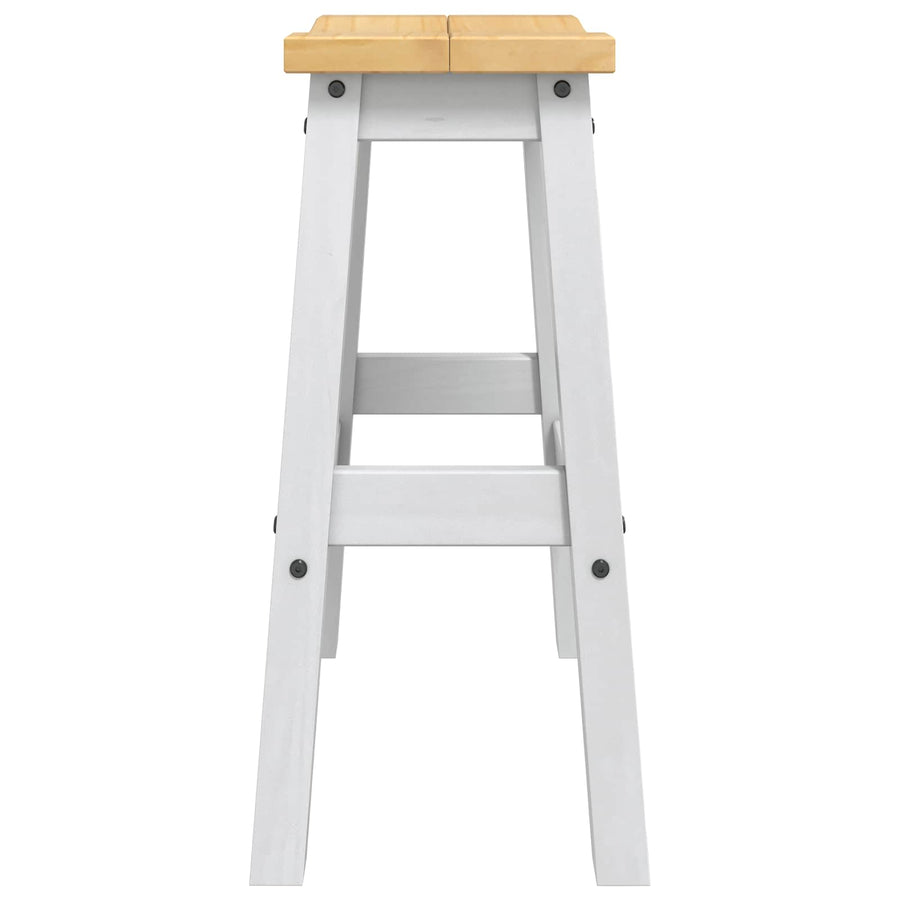 Barkruk 2 st Wit en Honing Was 44 x 30 x 63 cm