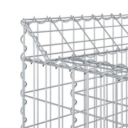 Gabion Verhoogd Bed Zilver 50 x 50 x 60 cm Gegalvaniseerd staal