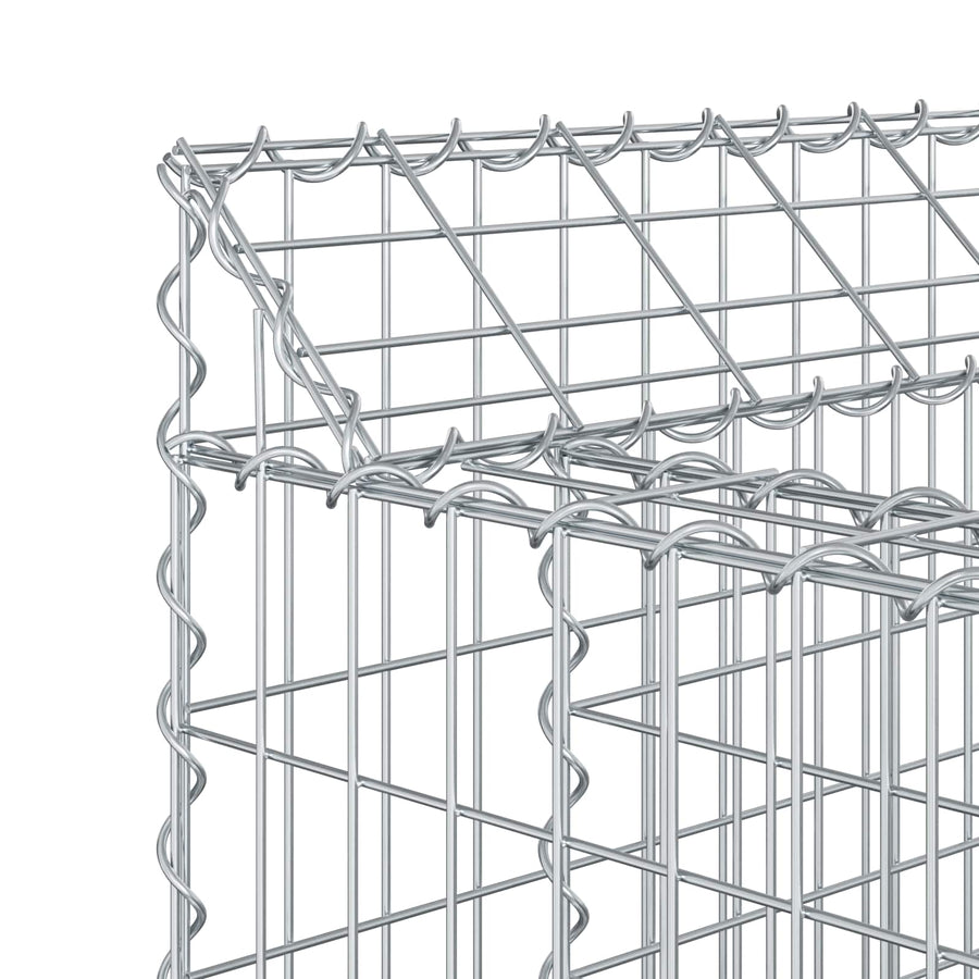 Gabion Verhoogd Bed Zilver 50 x 50 x 60 cm Gegalvaniseerd staal