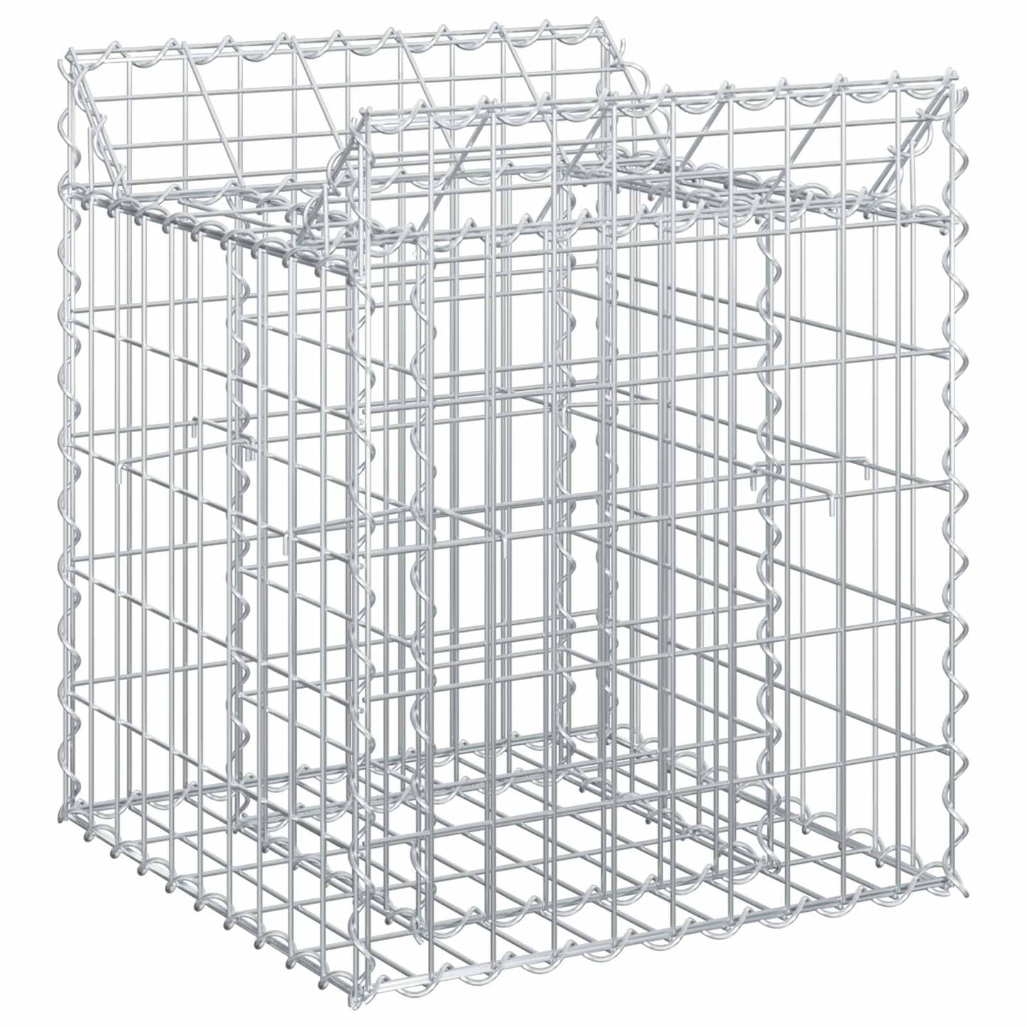 Gabion Verhoogd Bed Zilver 50 x 50 x 60 cm Gegalvaniseerd staal