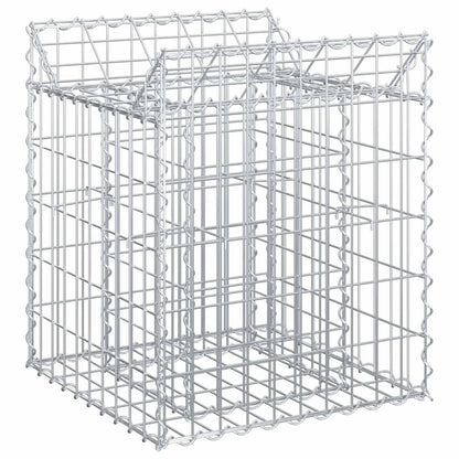 Gabion Verhoogd Bed Zilver 50 x 50 x 60 cm Gegalvaniseerd staal