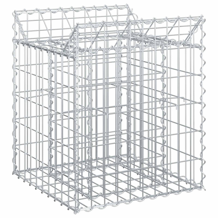 Gabion Verhoogd Bed Zilver 50 x 50 x 60 cm Gegalvaniseerd staal
