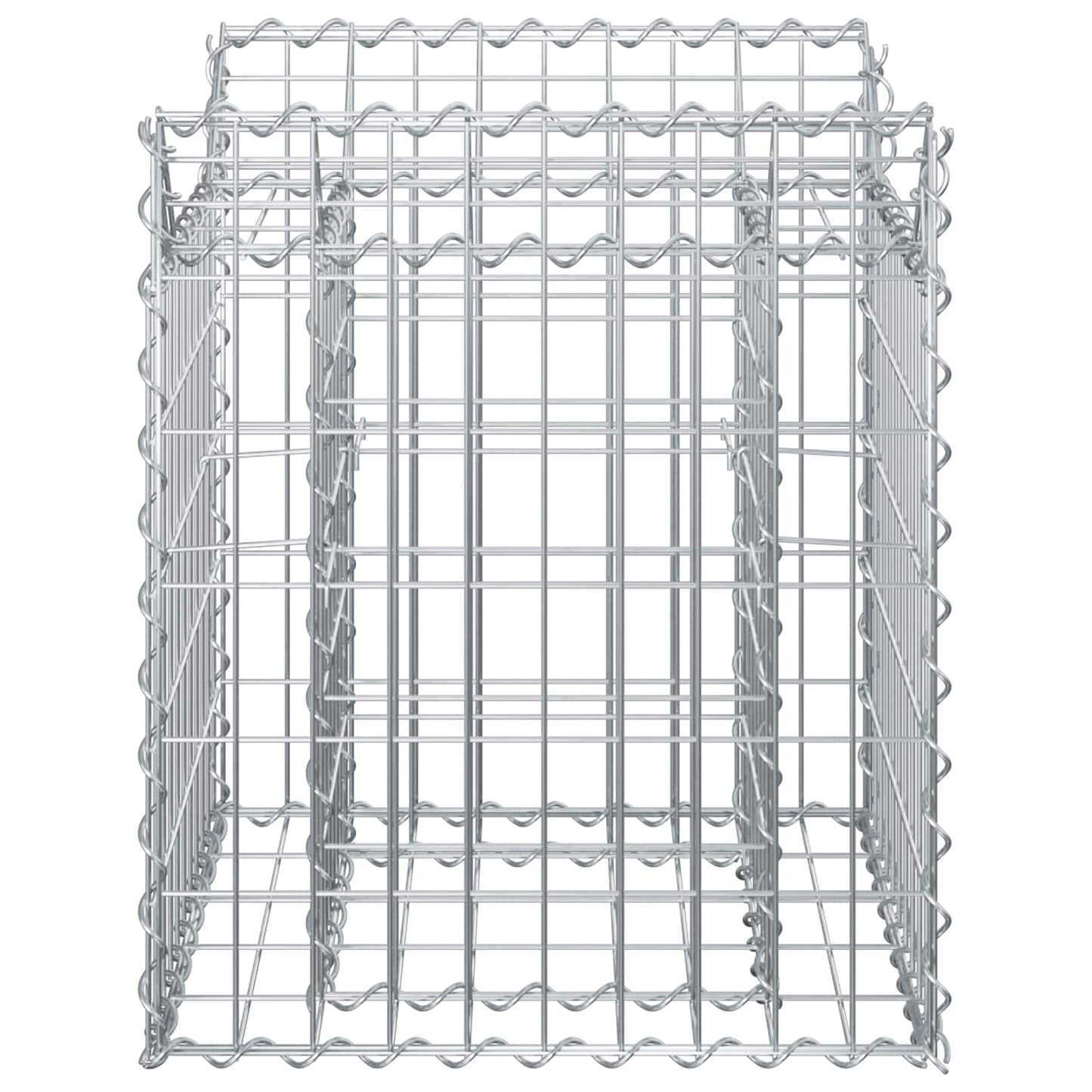 Gabion Verhoogd Bed Zilver 50 x 50 x 60 cm Gegalvaniseerd staal