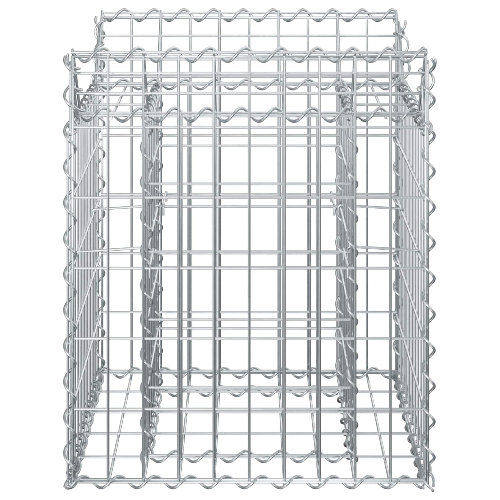 Gabion Verhoogd Bed Zilver 50 x 50 x 60 cm Gegalvaniseerd staal