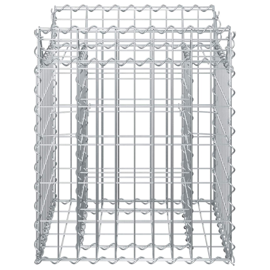 Gabion Verhoogd Bed Zilver 50 x 50 x 60 cm Gegalvaniseerd staal