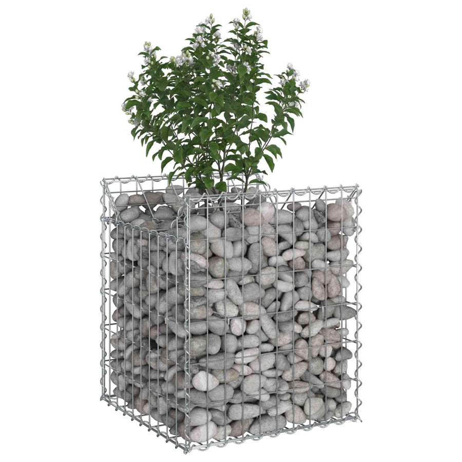 Gabion Verhoogd Bed Zilver 50 x 50 x 60 cm Gegalvaniseerd staal