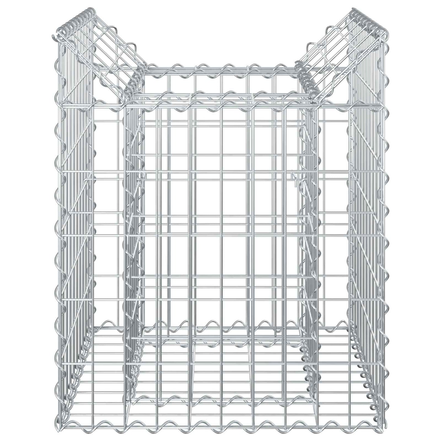 Gabion Verhoogd Bed Zilver 50 x 50 x 60 cm Gegalvaniseerd staal
