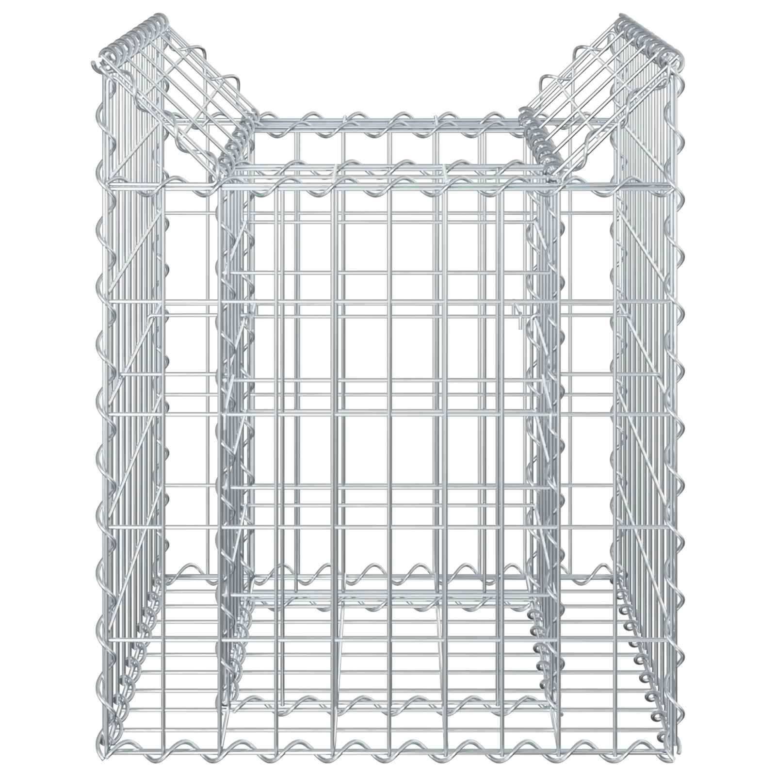 Gabion Verhoogd Bed Zilver 50 x 50 x 60 cm Gegalvaniseerd staal