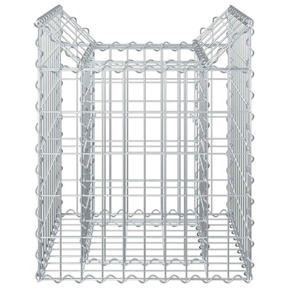 Gabion Verhoogd Bed Zilver 50 x 50 x 60 cm Gegalvaniseerd staal