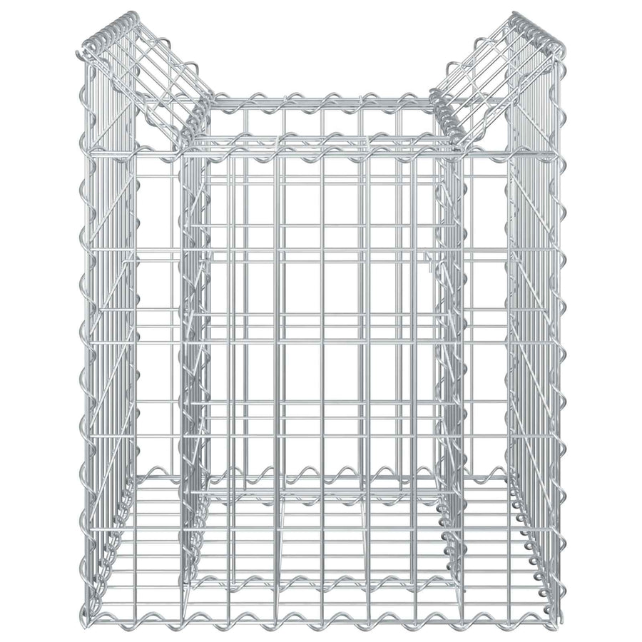 Gabion Verhoogd Bed Zilver 50 x 50 x 60 cm Gegalvaniseerd staal