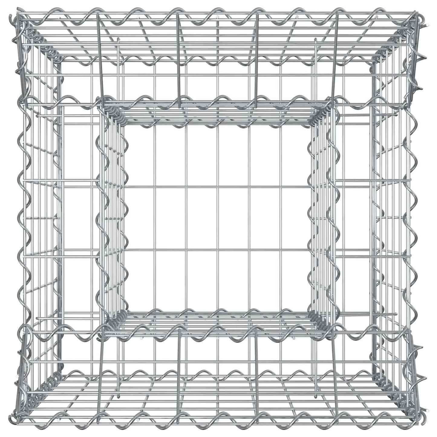 Gabion Verhoogd Bed Zilver 50 x 50 x 60 cm Gegalvaniseerd staal