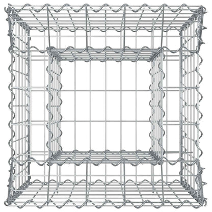 Gabion Verhoogd Bed Zilver 50 x 50 x 60 cm Gegalvaniseerd staal