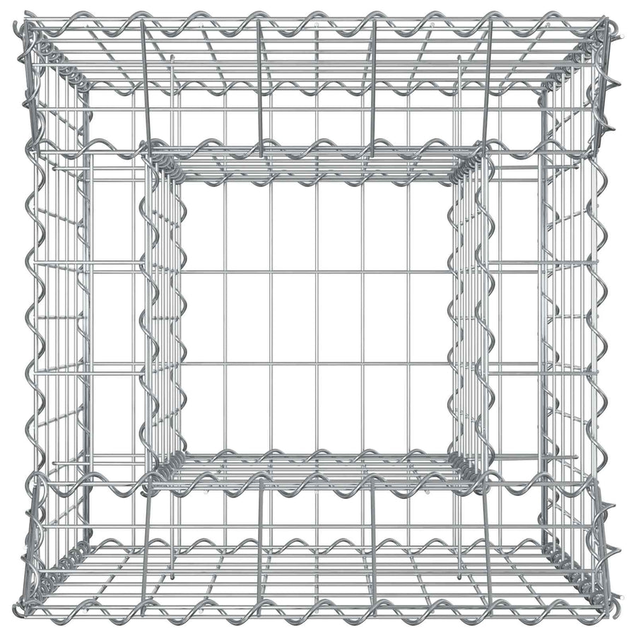 Gabion Verhoogd Bed Zilver 50 x 50 x 60 cm Gegalvaniseerd staal