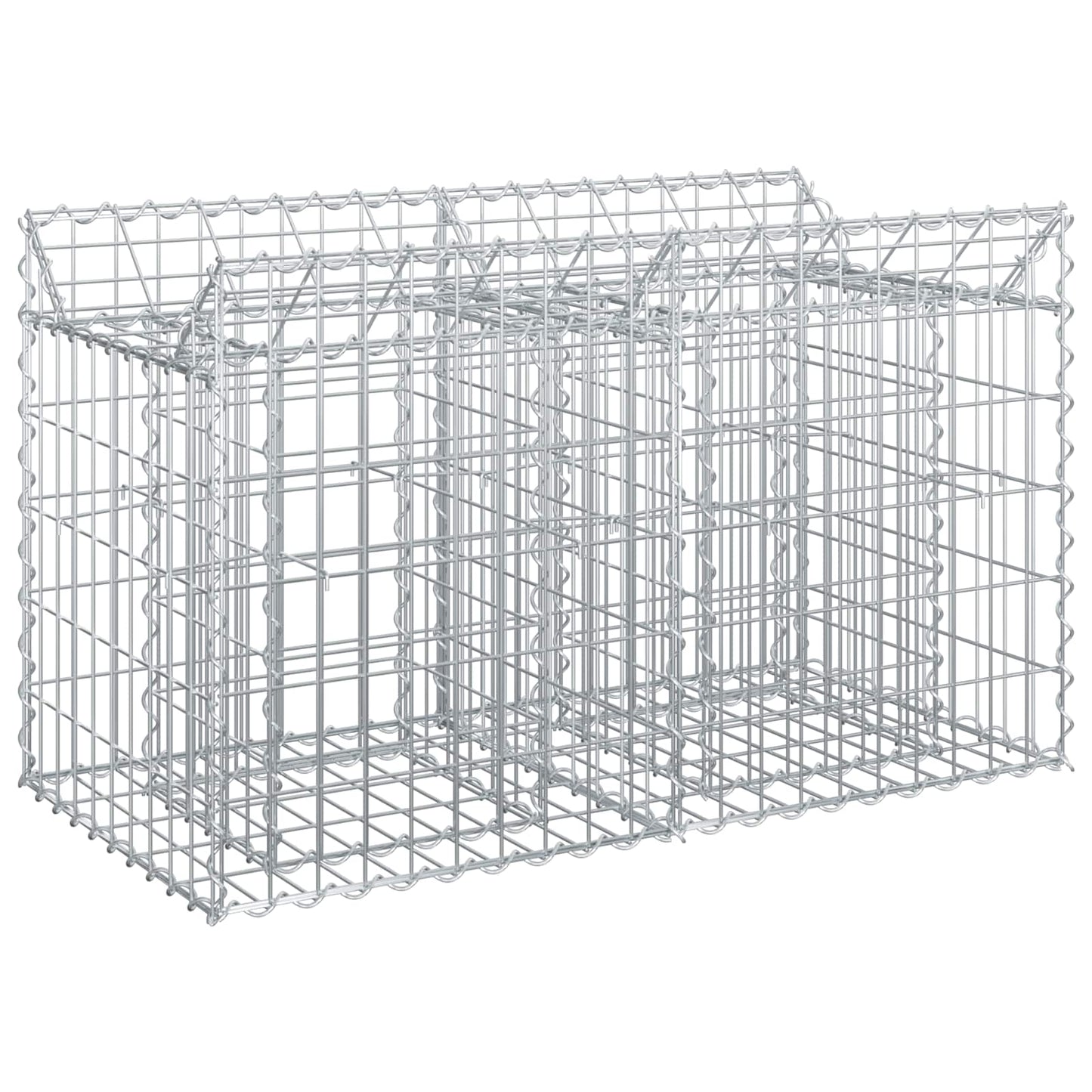 Gabion Verhoogd Bed Zilver 100 x 50 x 60 cm