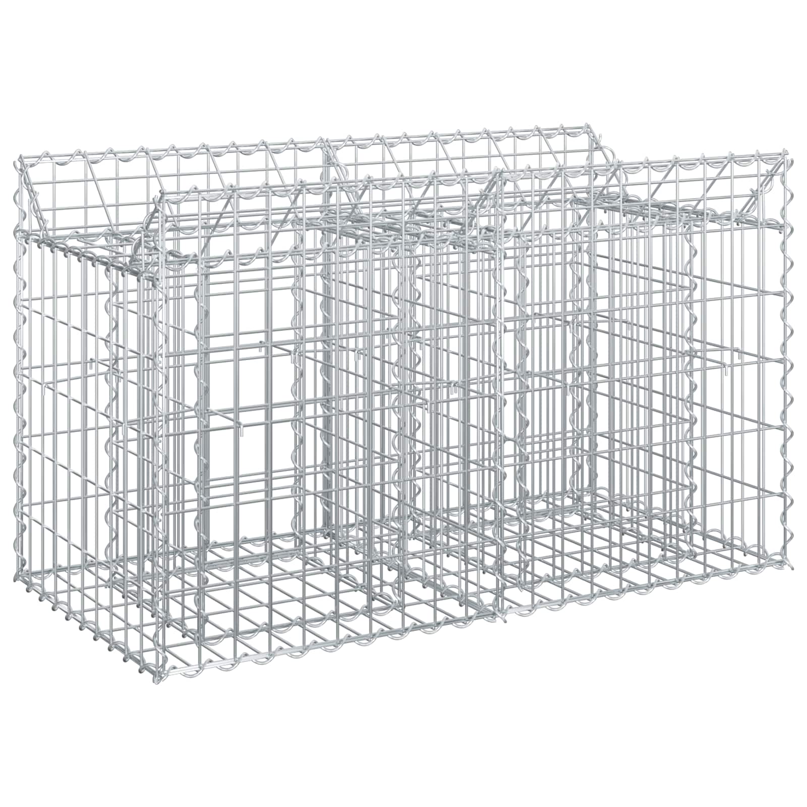 Gabion Verhoogd Bed Zilver 100 x 50 x 60 cm