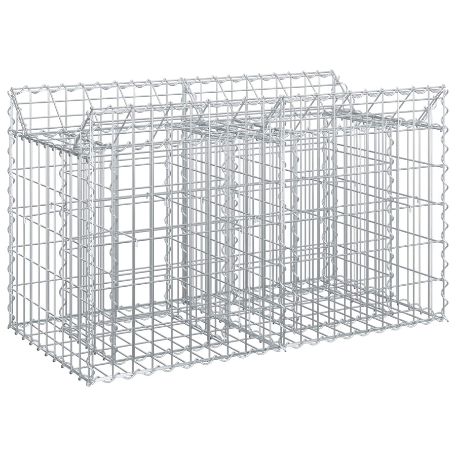 Gabion Verhoogd Bed Zilver 100 x 50 x 60 cm