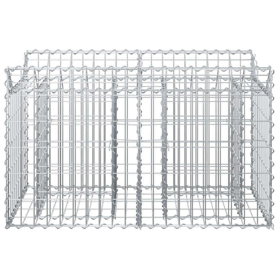 Gabion Verhoogd Bed Zilver 100 x 50 x 60 cm