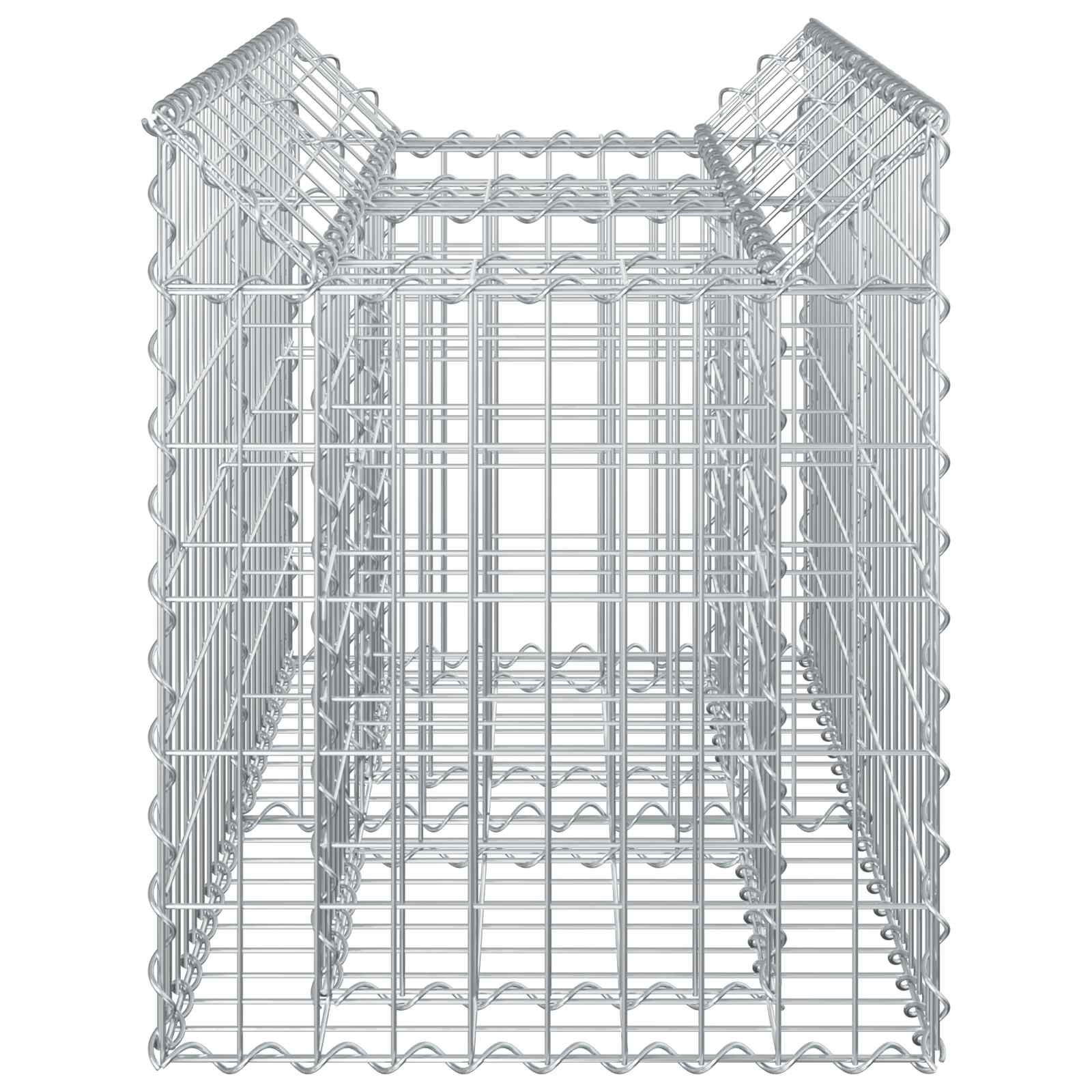 Gabion Verhoogd Bed Zilver 100 x 50 x 60 cm