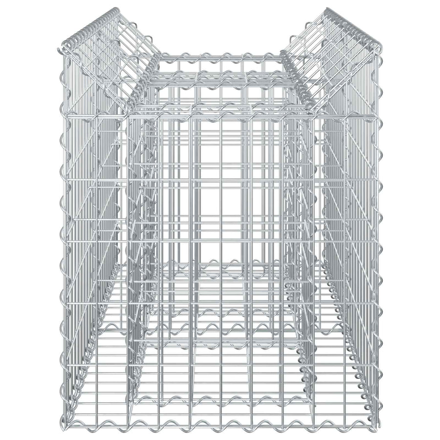 Gabion Verhoogd Bed Zilver 100 x 50 x 60 cm