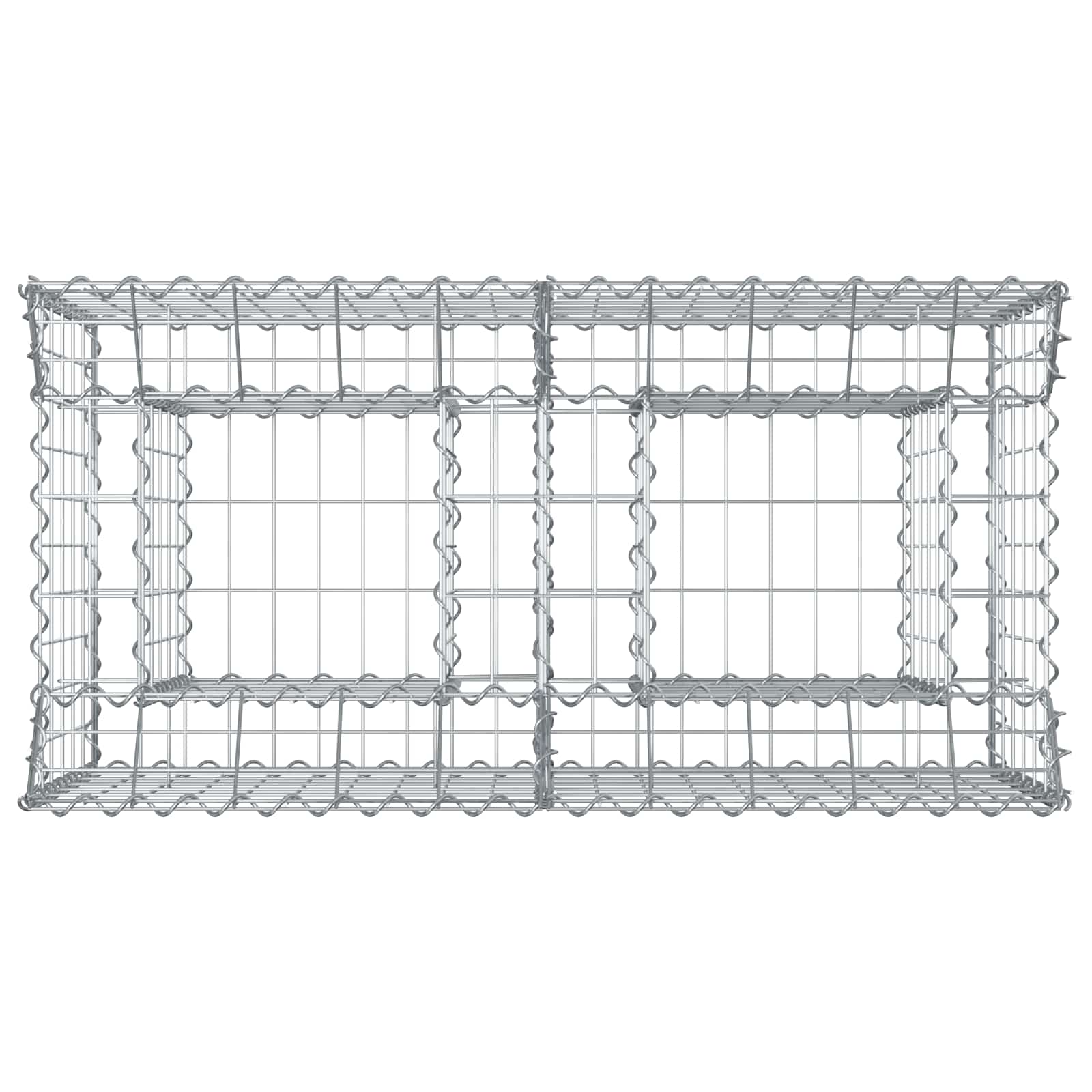Gabion Verhoogd Bed Zilver 100 x 50 x 60 cm
