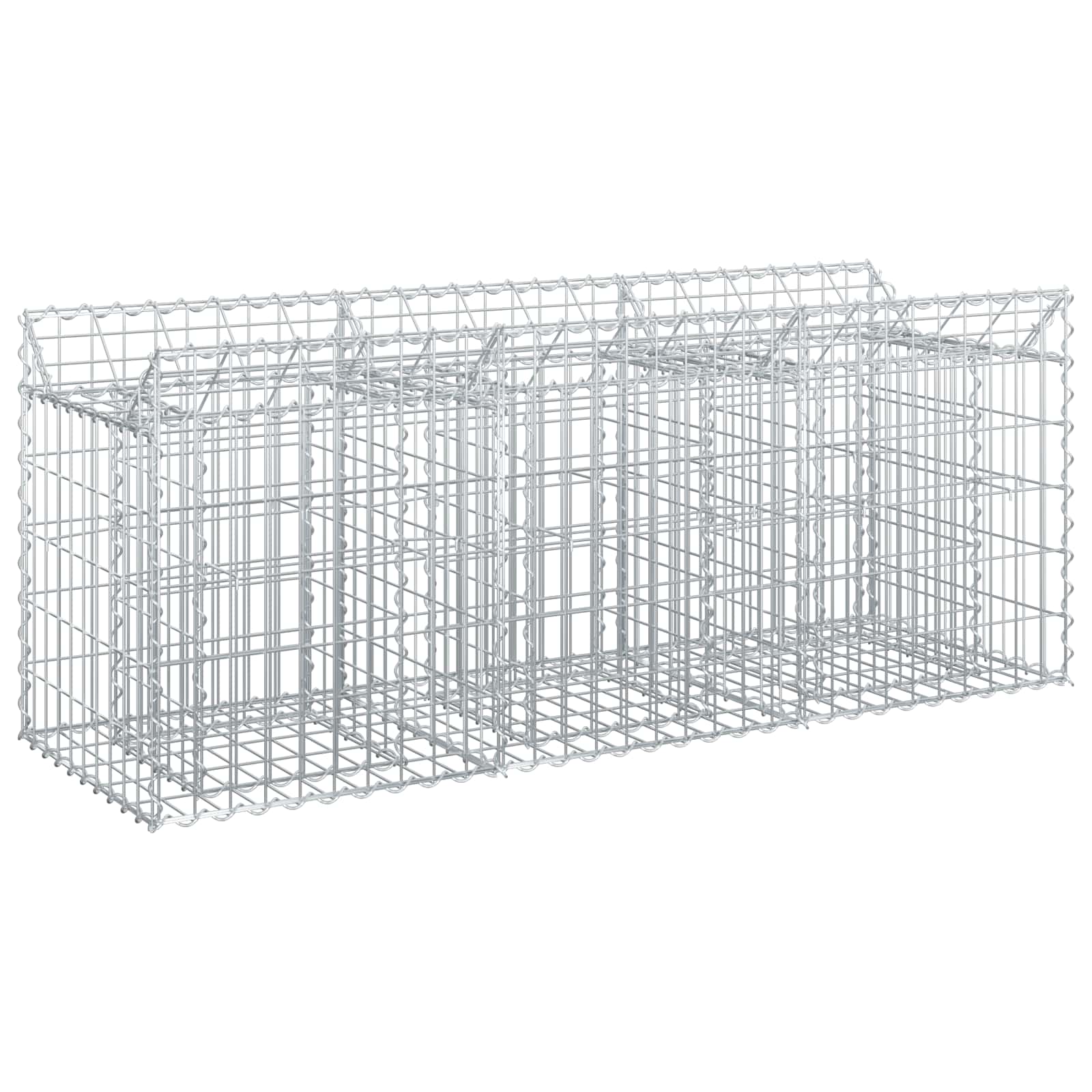 Gabion Verhoogd Bed Zilver 150 x 50 x 60 cm
