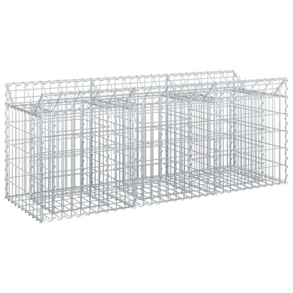 Gabion Verhoogd Bed Zilver 150 x 50 x 60 cm