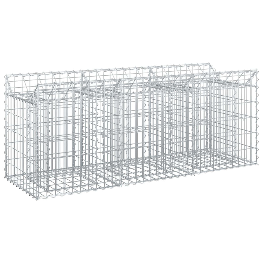 Gabion Verhoogd Bed Zilver 150 x 50 x 60 cm