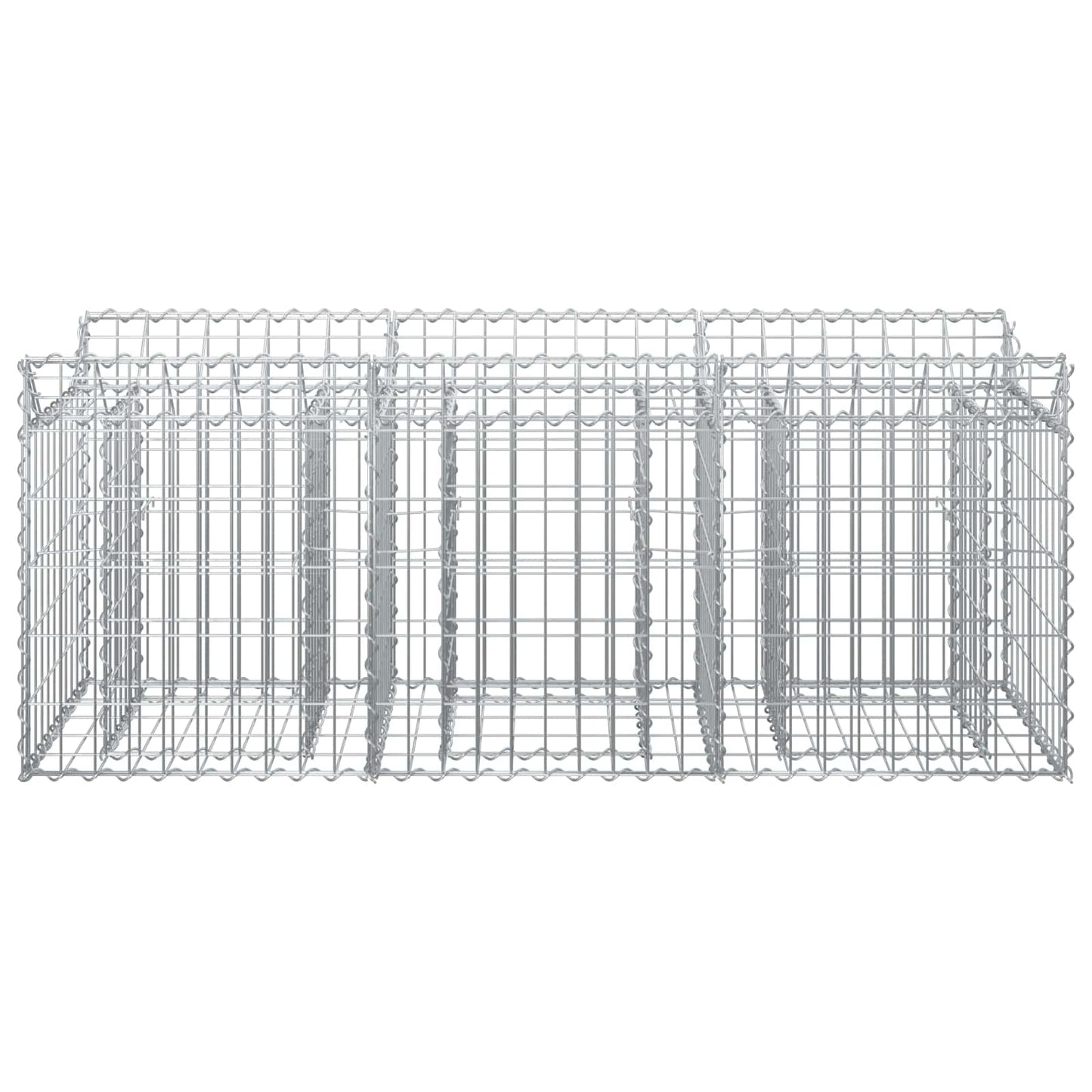 Gabion Verhoogd Bed Zilver 150 x 50 x 60 cm