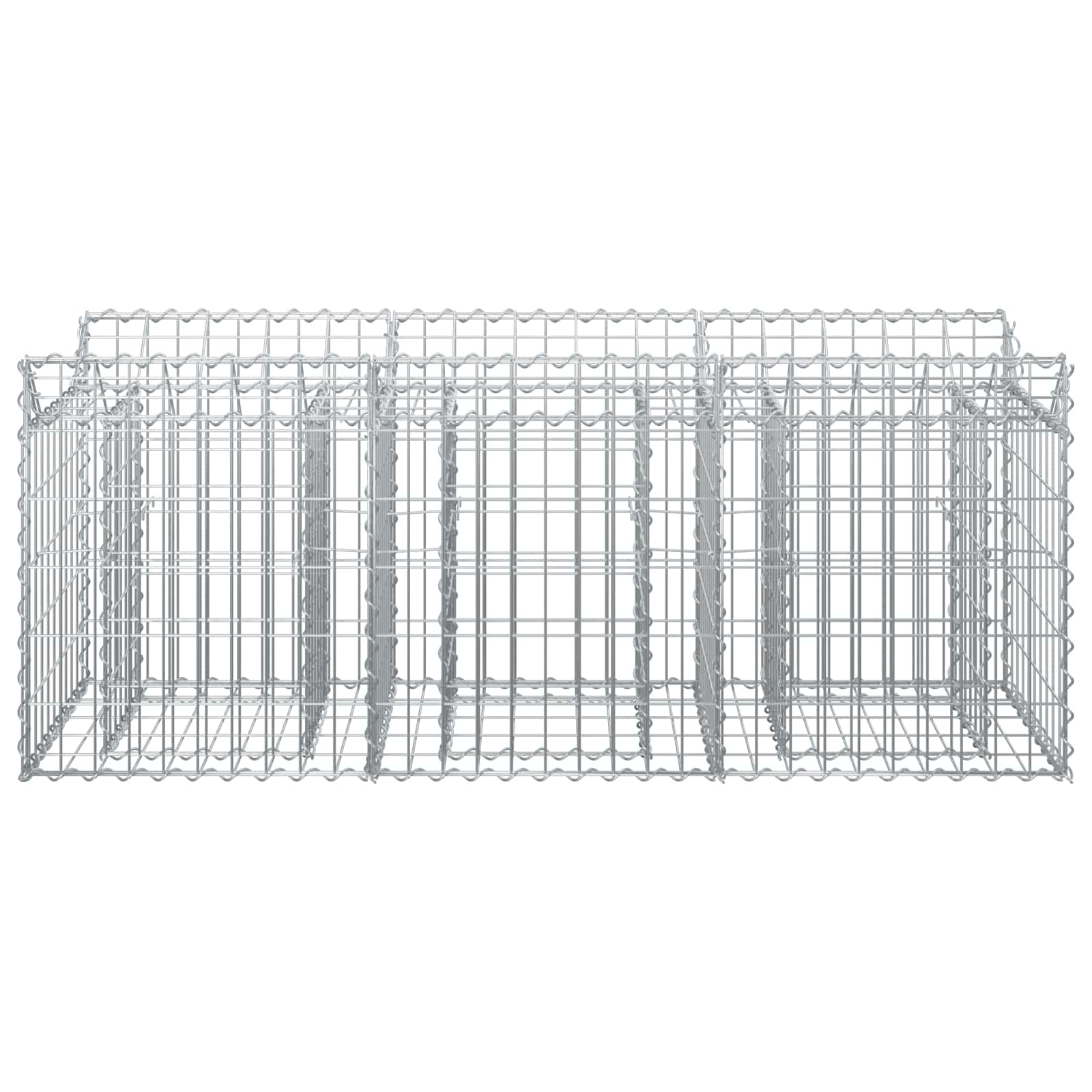 Gabion Verhoogd Bed Zilver 150 x 50 x 60 cm