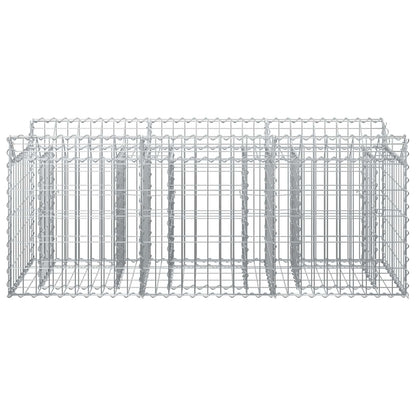 Gabion Verhoogd Bed Zilver 150 x 50 x 60 cm