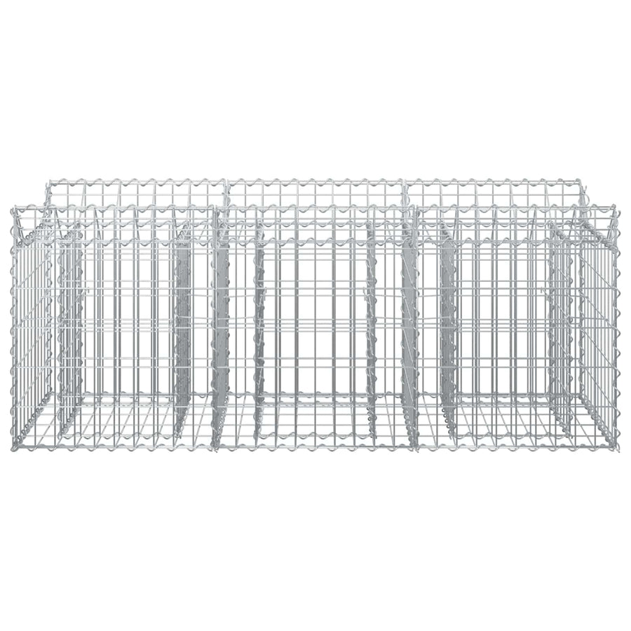 Gabion Verhoogd Bed Zilver 150 x 50 x 60 cm