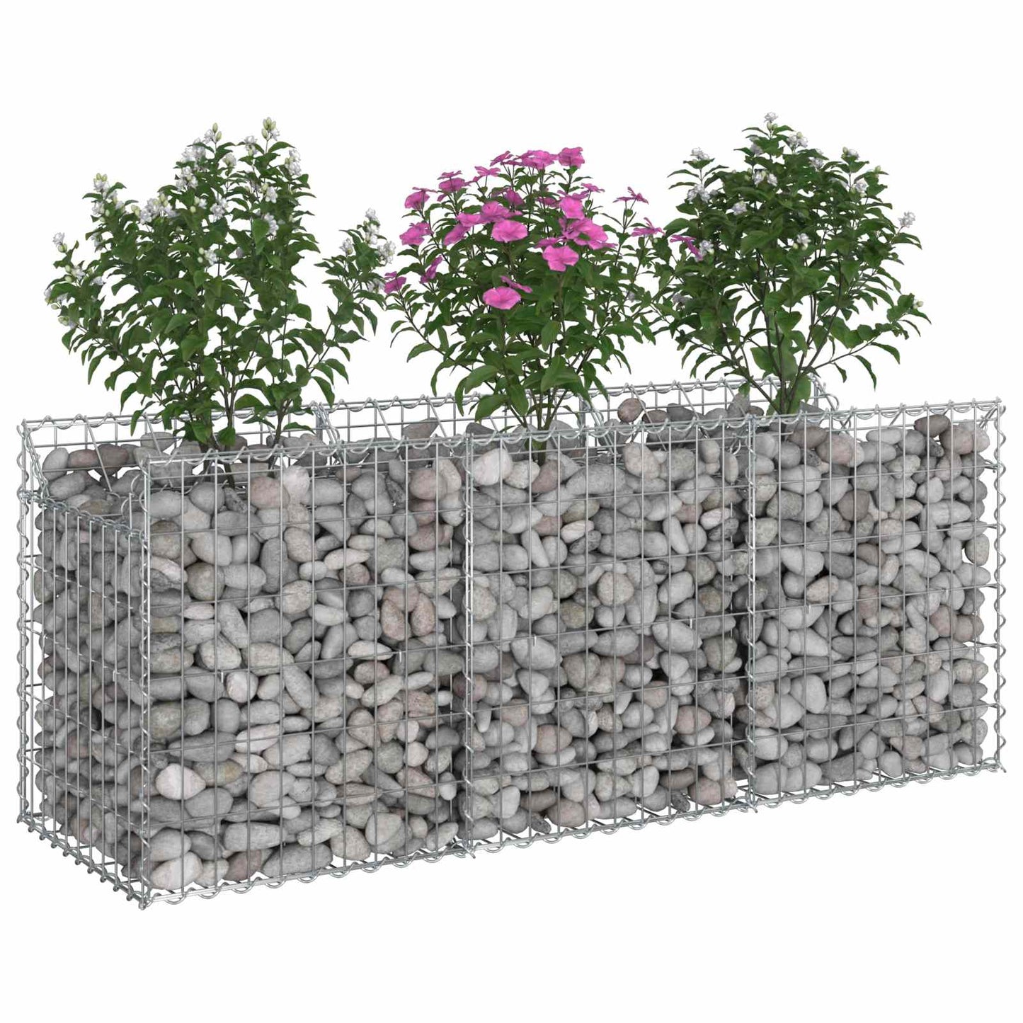Gabion Verhoogd Bed Zilver 150 x 50 x 60 cm