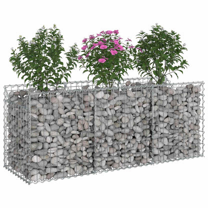 Gabion Verhoogd Bed Zilver 150 x 50 x 60 cm