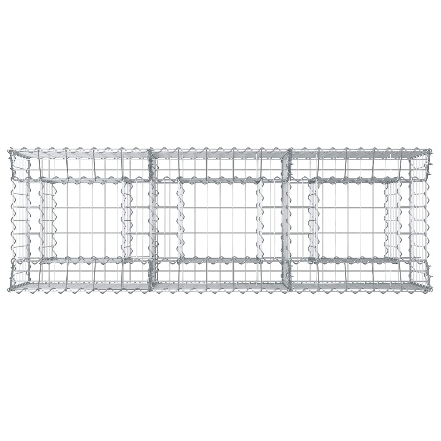 Gabion Verhoogd Bed Zilver 150 x 50 x 60 cm