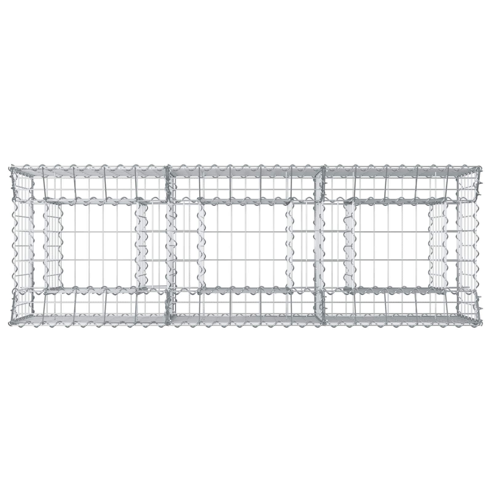 Gabion Verhoogd Bed Zilver 150 x 50 x 60 cm